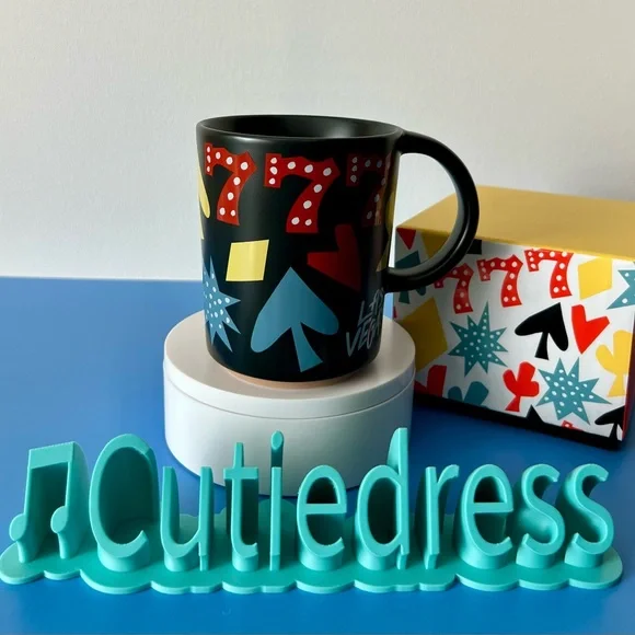 Starbucks Vegas Black Mug with Colorful Shapes - Picture 10 of 12